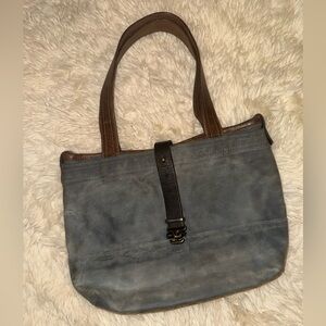 Rough and Tumble Waxed Cotton/Leather Tote